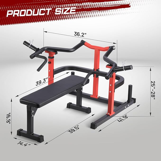 Chest Press Machine, Weight Bench Press Machine, Adjustable Flat Incline Bench with Independent Converging Arms, Multifunctional Bench Press Rack for Home Gym Equipment-StrideForce Fitness