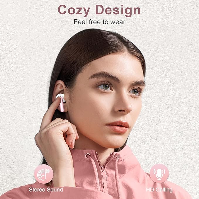 ZIUTY Wireless Earbuds Bluetooth Headphones, 50H Playtime Ear Buds with Mic, LED Digital Display Charging Case, IPX7 Waterproof, Deep Bass Stereo, in-Ear Earphone for iPhone Andriod Phone-StrideForce Fitness