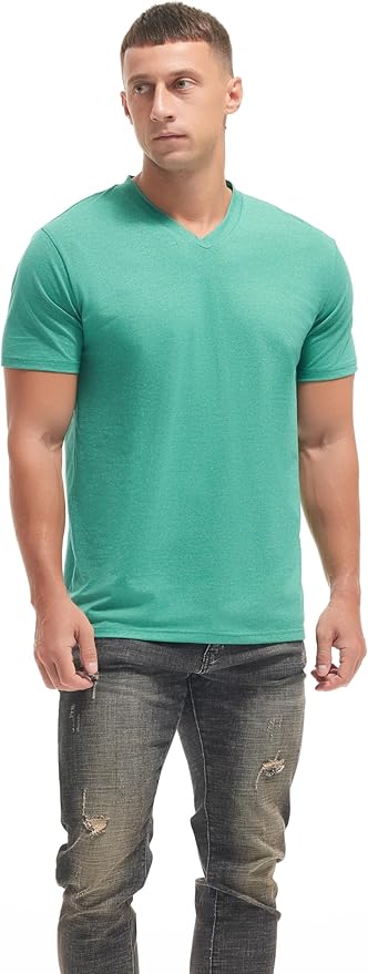 VEIISAR Premium V Neck T Shirts for Men - Modern Fitted Tees Vneck Undershirts-StrideForce Fitness