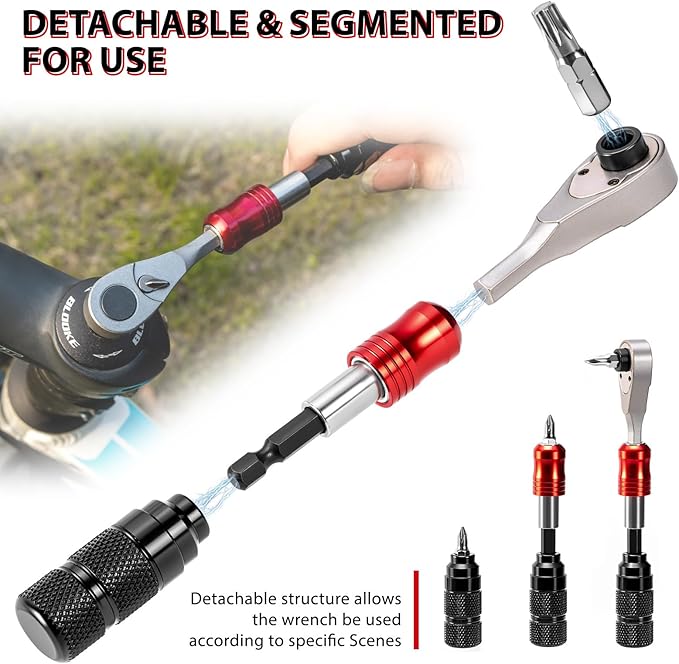 Bike Repair Tool Kit with Mini Pump & 10 Magnetic Bits - Alloy Multitool for Bicycle, MTB, Road Cycling - Portable Multifunction Tool Set Include Tire Inflator for Presta/Schrader Valves-StrideForce Fitness