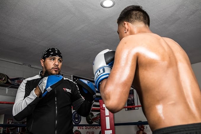 Platinum Perilous Micro Palm Mitts, Black/Silver/Blue - Boxing & Muay Thai Pads, Punching & Focus Mitts, MMA & Kickboxing Equipment-StrideForce Fitness