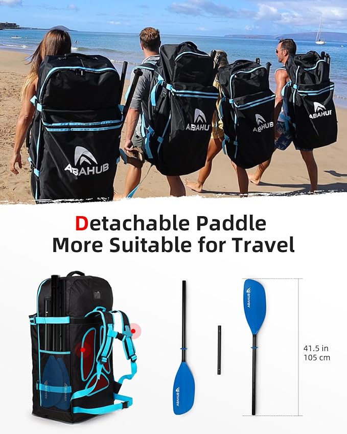 Abahub Adjustable Kayak Paddle 210-230 cm/ 230-250 cm Floating Kayaking Oars Boating Oars Canoeing Oars Black-StrideForce Fitness