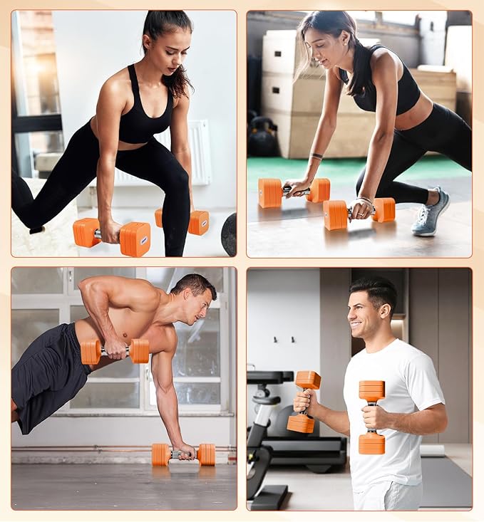 15LB 20LB 50LB Adjustable Dumbbell Set Free Weights Dumbbells Set for Women Men Hand Weights Sets Adjust Dumbbell Weight Sets for Home Gym Exercise Workout Strength Training Equipments-StrideForce Fitness