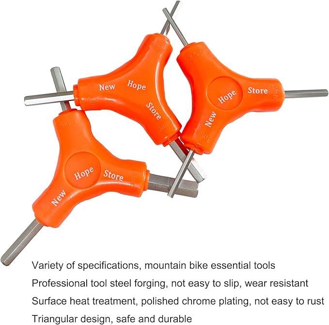 3-Way Bike Hex Wrench Set, Y Allen Wrench All-In-One Multifunctional Biking Maintenance Tool Cycling Torque Spanner Internal Hex Key Repair Tool for Mountain Bicycle, 3Pcs(2.5, 3, 4, 5, 6, 8mm)-StrideForce Fitness