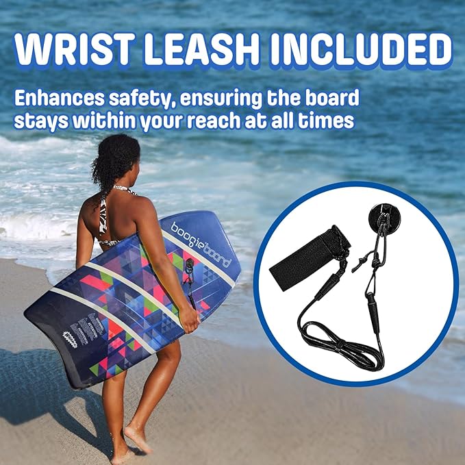 Wham-O Boogie Boards, 37" Body Board for Beach, Lightweight Bodyboard with Wrist Leash for Beginners and Training All Wave Conditions(1 Pack)-StrideForce Fitness