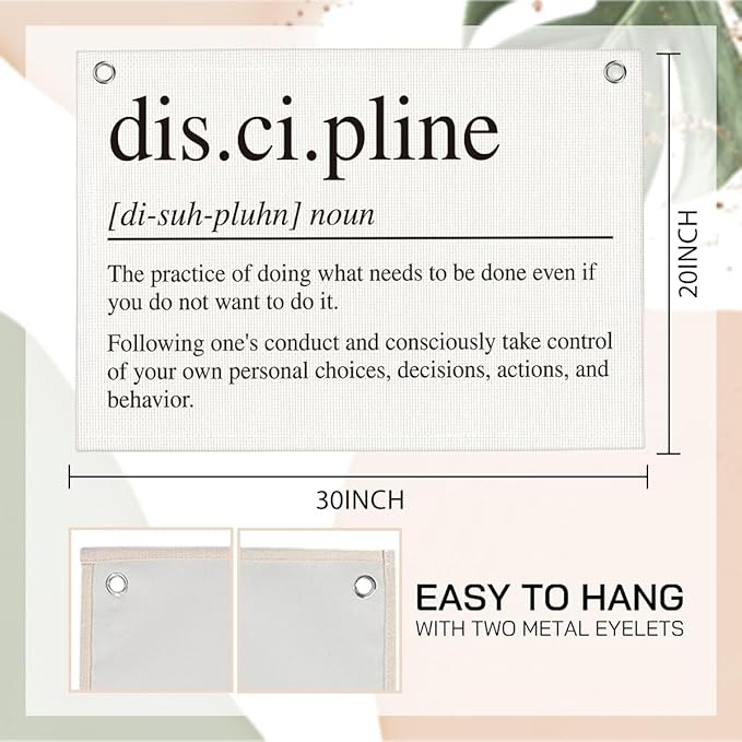 Discipline Gym Motivational Wall Art Banner Dorm Posters Gifts for Guys Men Women Gym Flag Decor for Home Gym Bedroom Workout Room 30x20 Inchs-StrideForce Fitness