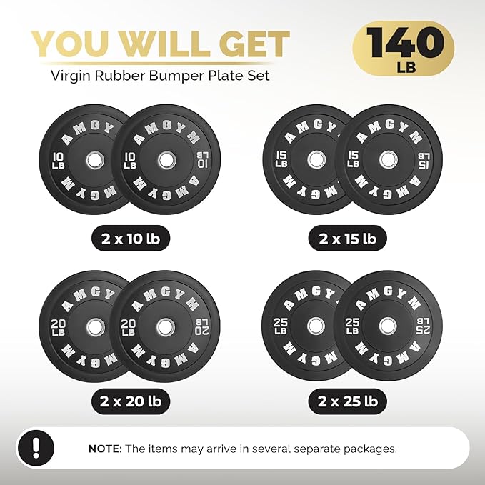 2 Inch Bumper Plates，10-500lbs，Barbell Rubber Olympic Weight Plates Set for Home Gym, Strength Training & Weight Lifting, Multiple Options Colors-StrideForce Fitness