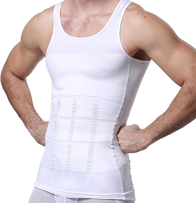GKVK Mens Slimming Body Shaper Vest Shirt Abs Abdomen Slim-StrideForce Fitness
