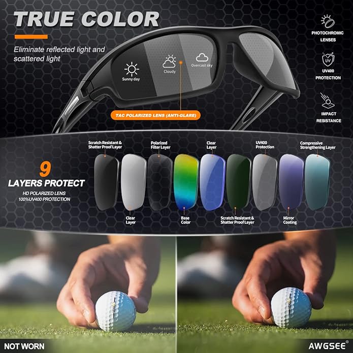 Polarized Sports Sunglasses for Men 100% UV Protection Wrap Around Unbreakable Sun Glasses for Fishing Driving-StrideForce Fitness