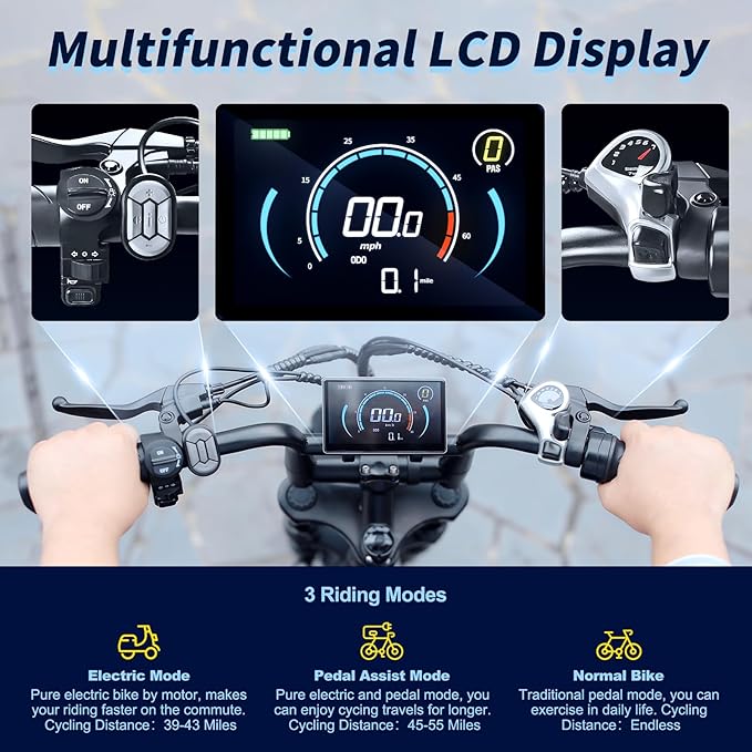 Electric Bike for Adults, Fat Tire EBike, 36V 10.4Ah Removable Battery, 500W Upgrade Motor, 20MPH Commuter Bike, V8 Mini Electric Bicycle for Mountains, Snow, Sand, Road-StrideForce Fitness