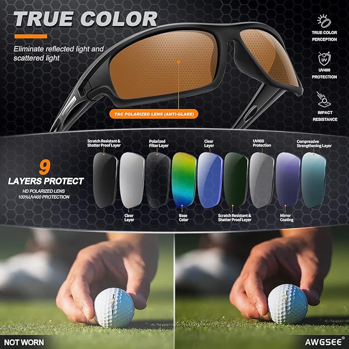 Polarized Sports Sunglasses for Men 100% UV Protection Wrap Around Unbreakable Sun Glasses for Fishing Driving-StrideForce Fitness