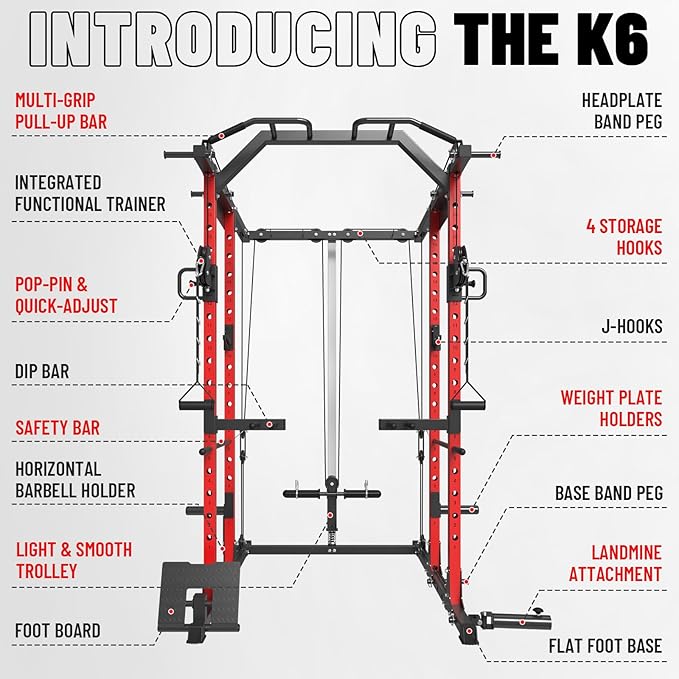 Mikolo Power Cage, Power Rack with Cable Crossover System, 1500LBS Squat Rack with LAT Pull Down System, Workout Cage with Pulley System for Fitness Home Gym-StrideForce Fitness