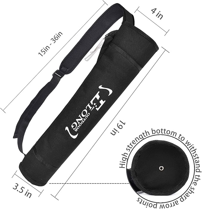 YLS Archery Hip and Back Quiver for Arrows - Black Arrow Quiver for Kids and Adults - Adjustable Arrow Holder with a Padded Strap and Belt Clip - Archery Accessories for Field and Practice-StrideForce Fitness