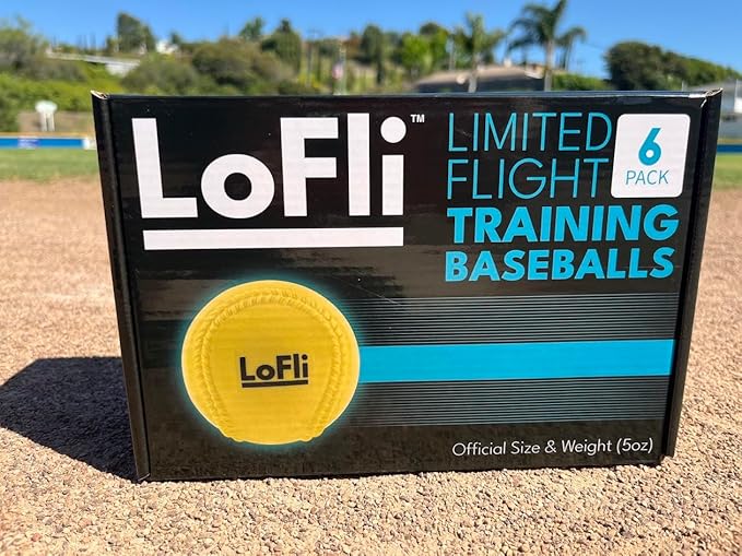 LoFli Limited-Flight Training Baseballs - Regulation Size & Weight, Soft, Safe & Durable - Indoor & Outdoor Practice for Kids & Adults – 6 Pack – Yellow-StrideForce Fitness