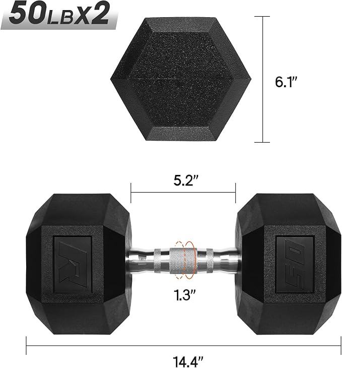 RitFit 5-650 LBS PVC Encased Hex Dumbbell Sets with Optional Rack for Home Gym, Hand weight with Chrome Handle for Strength Training, Workouts-StrideForce Fitness