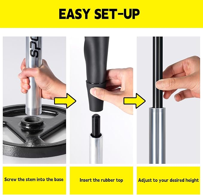 Portable Batting Tee for Baseball/Softball - Adjustable Height 24" to 46", 25" to 37", Baseball Practice Training Hand-Rolled Flexible Rubber Top & Heavy Duty Base for T-Ball, Youth & Adults-StrideForce Fitness