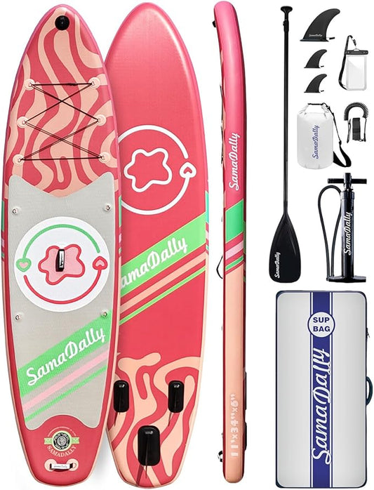 11'Stand Up Paddle Boards Surf Control with Premium SUP Board Accessories Backpack & Removable Fins, 34" Wide Inflatable Paddle Boards of All Skill Levels-StrideForce Fitness