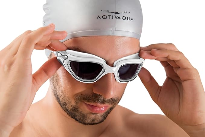 AqtivAqua Swimming Goggles, DX Wide View Swim Goggles for Adult Men Women, Anti Fog No Leaking-StrideForce Fitness