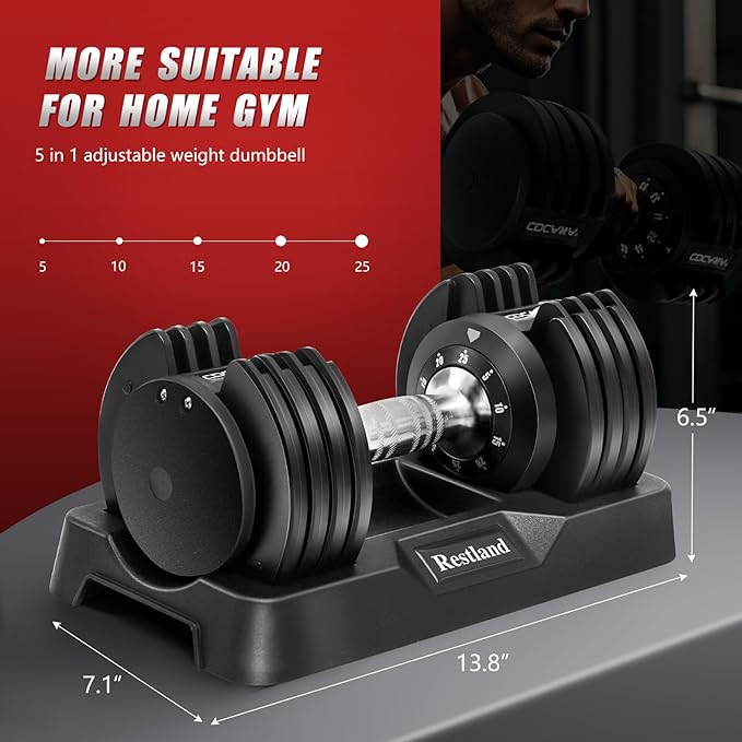 Adjustable Dumbbell Set of 2 Anti-Slip Handle 5 Different Free Weights Per Dumbbell for Men Women Home Workout Gym-StrideForce Fitness