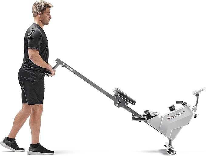 Sunny Health & Fitness Magnetic Rowing Machine for Home Exercise, Quiet & Smooth Rower with Compact Storage and Optional Free SunnyFit App Connectivity-StrideForce Fitness