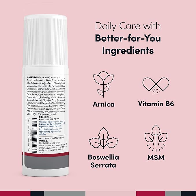 Penetrex Joint & Muscle Therapy - Soothing Gel for Back, Neck, Hands, Feet - Premium Whole Body Rub with Arnica, Vitamin B6 & MSM - 3oz Roll On Gel (3-Pack)-StrideForce Fitness