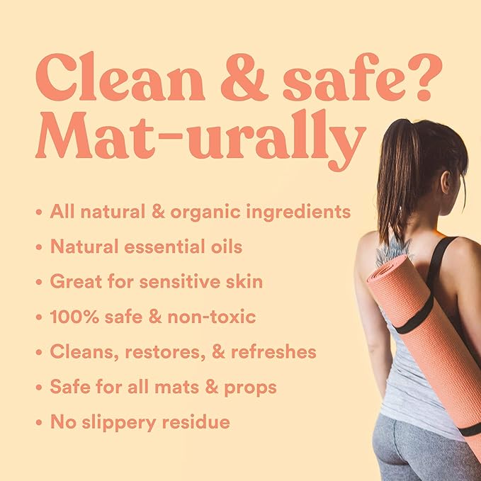 ASUTRA Yoga Mat Cleaner Spray (Calming Citrus), 4 fl oz - No Slippery Residue, Organic Essential Oils, Deep-Cleansing for Fitness Gear & Gym Equipment, Microfiber Towel Included-StrideForce Fitness