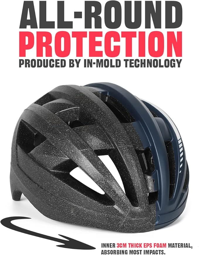 VICTGOAL Bike Helmet for Men Women with Led Light Detachable Magnetic Goggles Removable Sun Visor Mountain & Road Bicycle Helmets Adjustable Size Adult Cycling Helmets-StrideForce Fitness