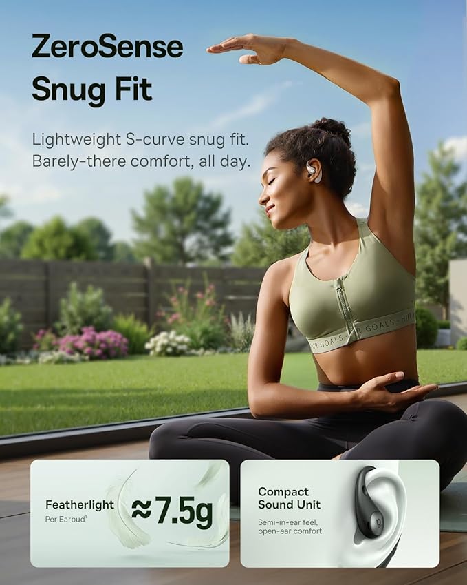 Baseus Eli Sport 2 Open-Ear Headphones Wireless Earbuds,Secure Earhook Sport Design,Ultra-Comfort,4-Mic Clear Calls, IP57 Waterproof,45H Play, Bluetooth 6.0 Earhook Fit Running Workout Gym -Green-StrideForce Fitness