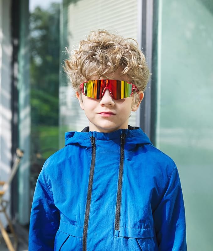 Youth Baseball Sunglasses Kids Sports Sunglasses for Boys Girls Softball Cycling Glasses UV400 Protection-StrideForce Fitness