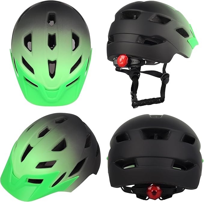 Kids Bike Helmet,Bavilk Kids Boys Girls Bike Helmets with LED Light Detachable Visor Children Youth Teen Multi-Sport for Skating Cycling Scooter Skateboard Adjustable & Lightweight 19.7"-22.4"-StrideForce Fitness