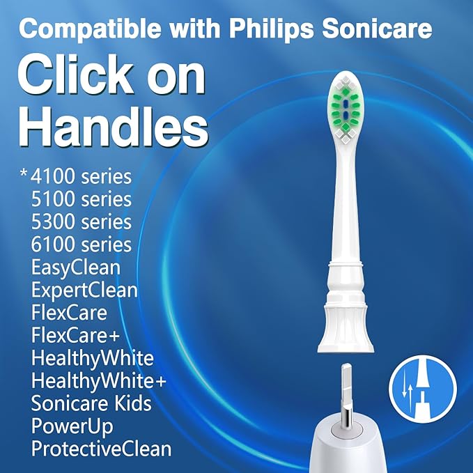Lanveda Replacement Toothbrush Heads Compatible with Philips Sonicare Replacement Heads, Replacement Brush Head Compatible with Phillips Sonicare 4100 5100 5300 6100 Electric Toothbrush, 12 Pack