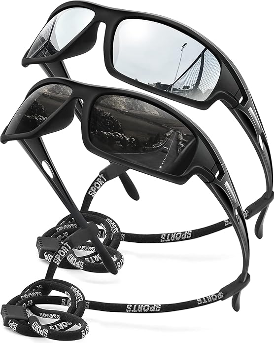 Polarized Sports Sunglasses for Men 100% UV Protection Wrap Around Unbreakable Sun Glasses for Fishing Driving-StrideForce Fitness