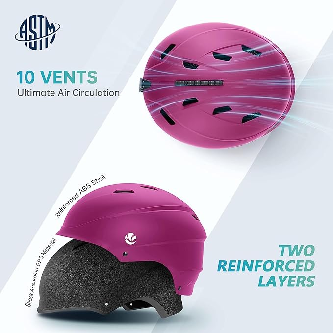 VANRORA Ski Helmet, Snowboard Helmet for Men & Women, Climate Control Venting, Dial Fit, Goggles Compatible, Removable Fleece Liner and Ear Pads, Safety-Certified-StrideForce Fitness