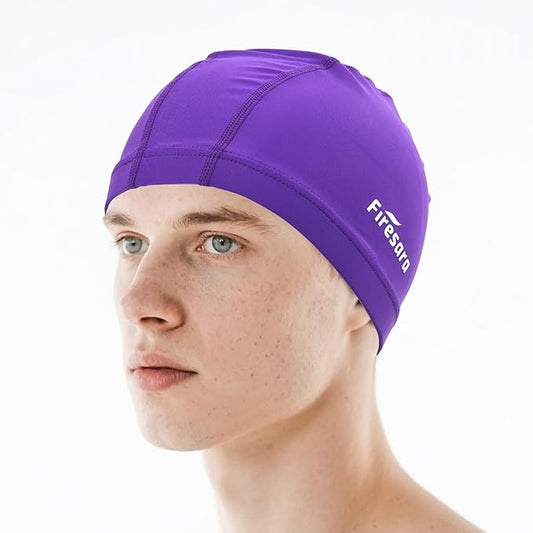 Firesara Fabric Swim Cap, High Elasticity Swimming Cap Keeps Hair Clean Breathable Fit Both Long Hair Short Hair, Swim Caps Woman Girls Men Kids One Size Hat-StrideForce Fitness