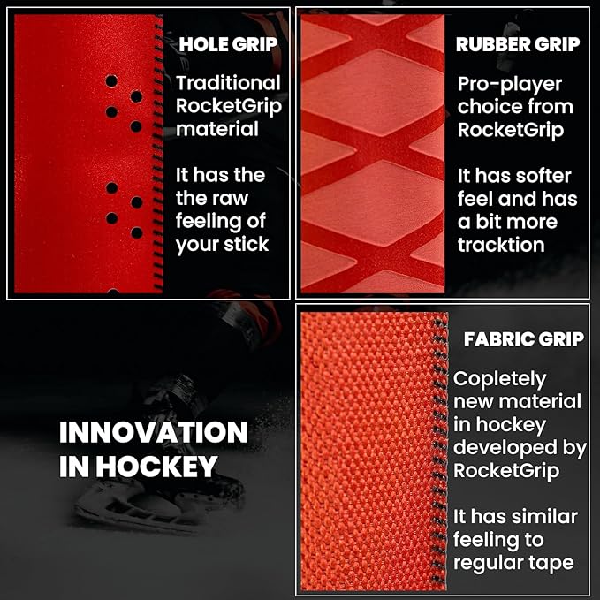 Hockey Stick Rubber Replacement Grip - Better Than Grip Tapes - Long Lasting Premium Quality Easy to Install Ice Hockey Sports Grip for Adults and Kids-StrideForce Fitness