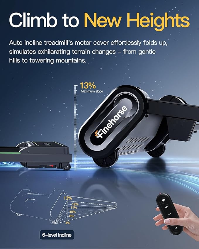 Walking Pad Treadmill with Auto Incline, 6 in 1 Under Desk Treadmill, 6-Level Incline Treadmills, 2.5HP Portable Treadmills for Home with 330LBS Capacity, LED Display, Remote Control-StrideForce Fitness