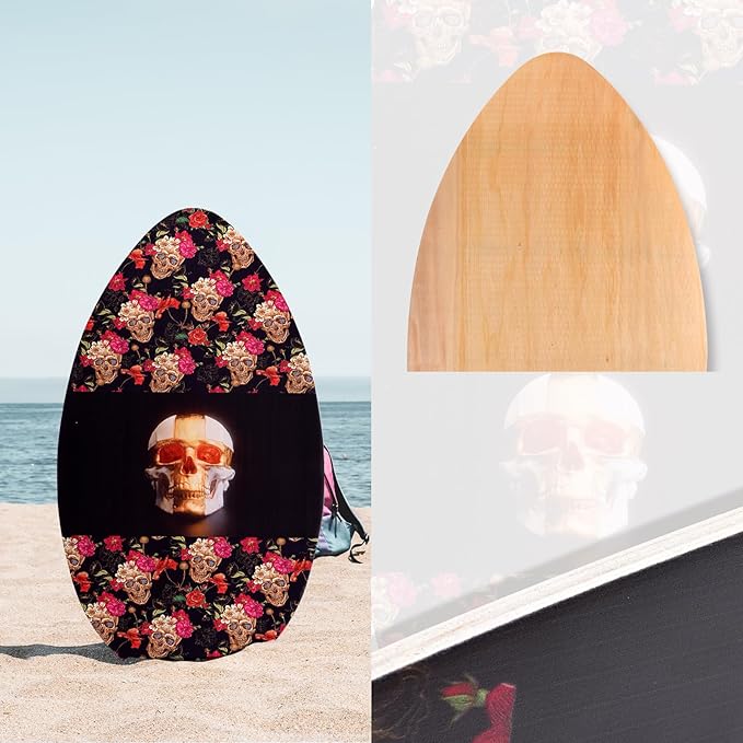 seething 35 Inch Skimboard with High Gloss Coat Wood Skim Board for Beginners,Kids, Teenagers, Adults and All Skimming-StrideForce Fitness
