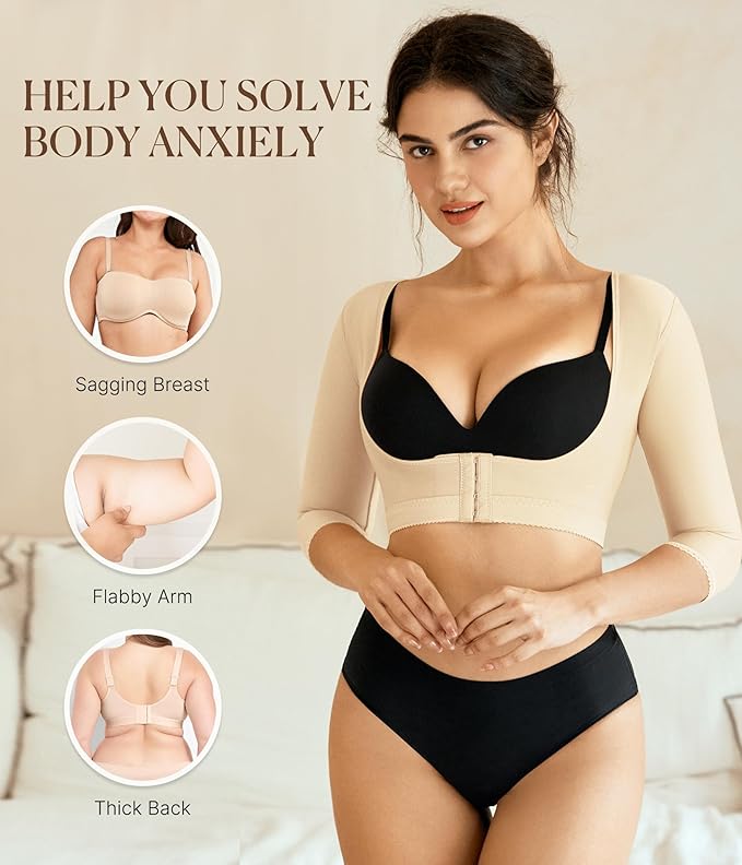 BRABIC Upper Arm Shaper Post Surgical Slimmer Compression Sleeves Posture Corrector Tops Shapewear for Women-StrideForce Fitness