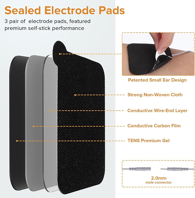 4 in 1 TNES Unit Muscle Stimulator Rechargeable Dual Channel EMS Muscle Massager Electronic Pulse Machine 36 Modes for Pain Relief Therapy,12 PCS TENS Unit Electrode Pads,Storage Case-StrideForce Fitness