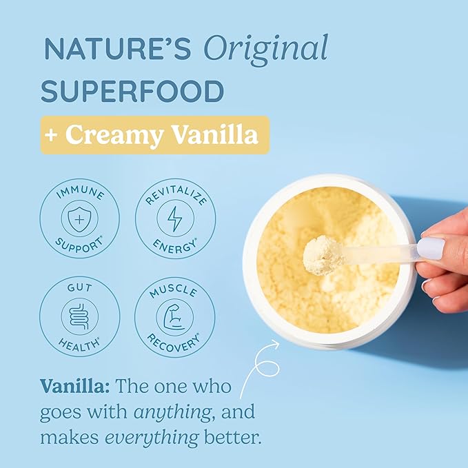 Colostrum Supplement Powder for Gut Health, Immune Support, Muscle Recovery & Wellness | Natural IgG Pure Whole Bovine Colostrum Superfood, Vanilla, 60 Servings-StrideForce Fitness