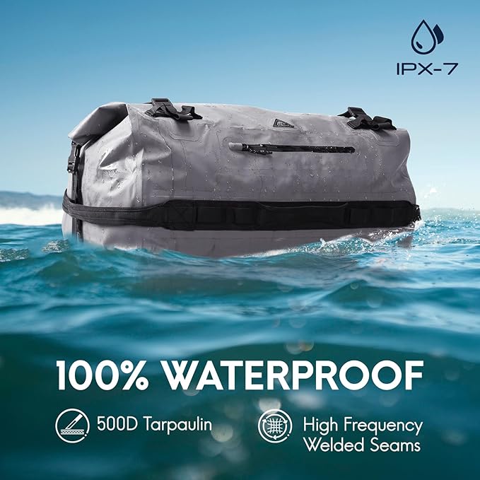 Haimont Large Waterproof Duffel Backpack Roll-Top Heavy Duty Dry Duffle Bag for Boating, Travel, Motorcycle, Kayaking, Camping, 60L-StrideForce Fitness