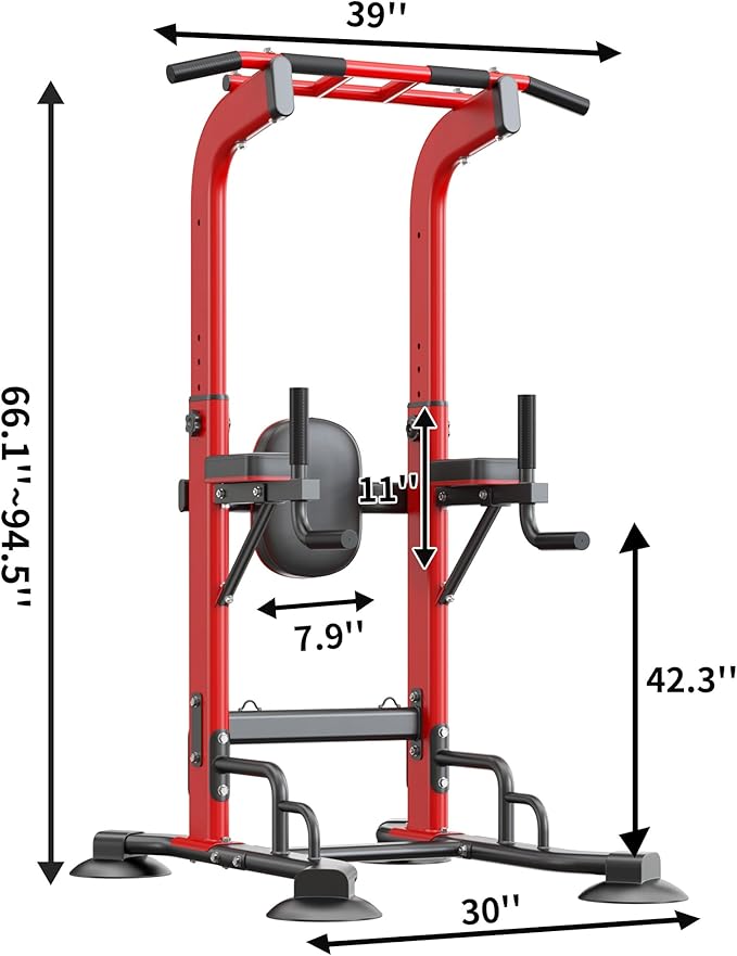 sogesfurniture Adjustable Dip Station & Pull Up Bar – Heavy Duty Calisthenics Workout Equipment for Home Gym, Multi-Function Fitness Training with Push Up Handles, Dips, Pull Ups & Push Ups-StrideForce Fitness