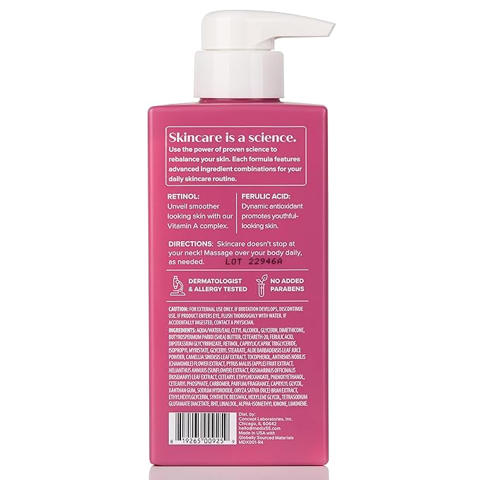 Medix 5.5 Retinol Body Lotion + Hyaluronic Acid Cream, Moisturizer Body & Face Lotion Set | Hydrating + Firming Lotion For Stretch Marks, Wrinkles, & Crepey Skin | Skin Care Products, 2pc Set-StrideForce Fitness