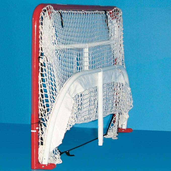 EZGoal Hockey Folding Pro Goal with Backstop and Targets, 2-Inch, Red/White-StrideForce Fitness