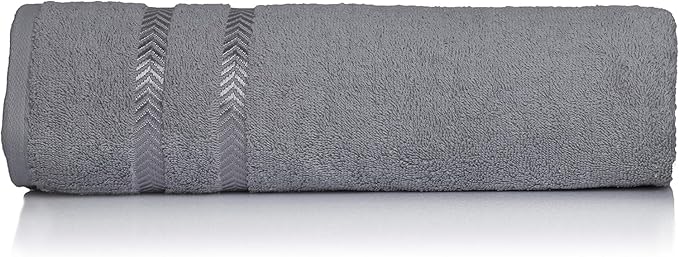 CASA COPENHAGEN Ember, 500 GSM, 27x55 Inches Large Bath Towels, Set of 4 Towels, Super Soft and Absorbent, Egyptian Cotton Towels for Bathroom & Shower - Light Grey +White +Black +Dark Grey-StrideForce Fitness