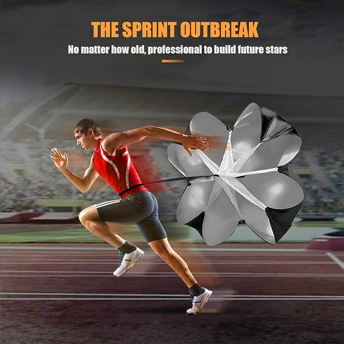 Running Speed Training, 56 inch Speed Drills Resistance Parachute Running Sprint Chute Soccer Football Sport Speed Training-StrideForce Fitness