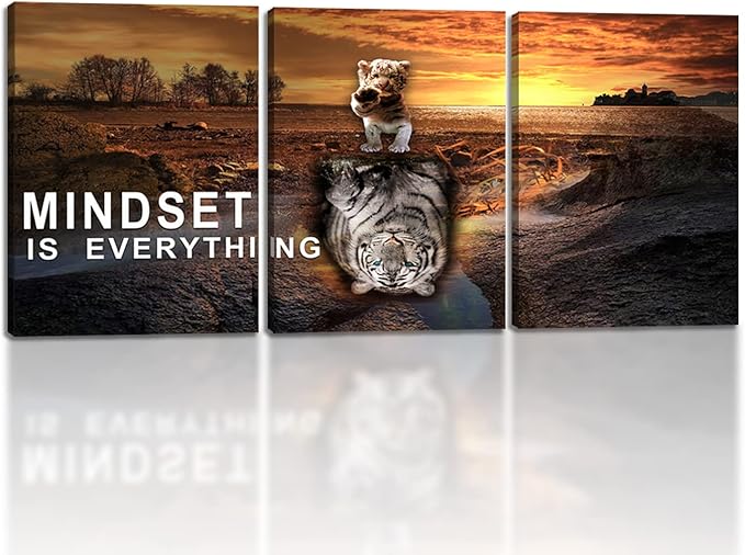 Inspirational Entrepreneur Quotes Office Wall Decor - 3 Pieces Wall Art for Living Room & Bedroom (36" W x 16''H)-StrideForce Fitness