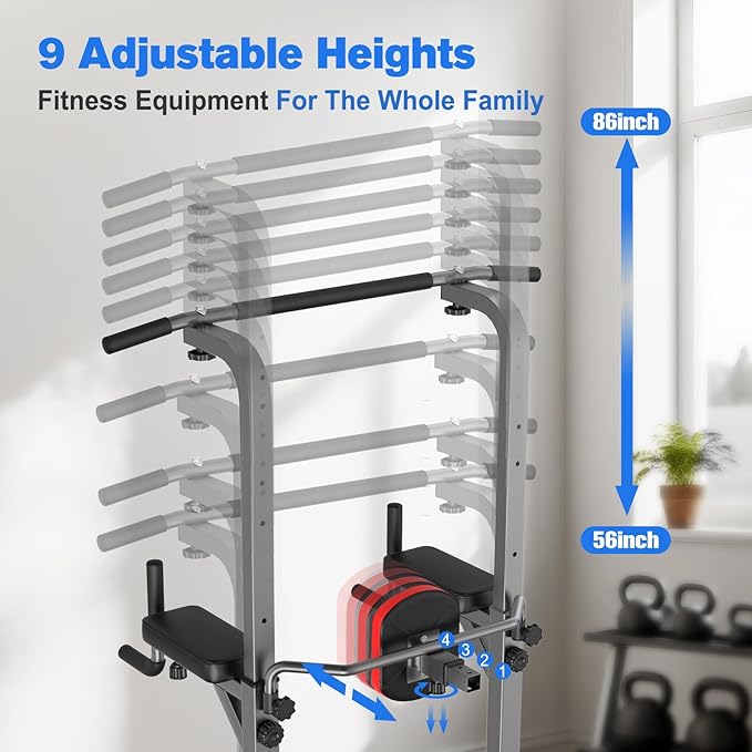 RELIFE REBUILD YOUR LIFE Power Tower Pull Up Bar Station Workout Dip Station for Home Gym Strength Training Fitness Equipment-StrideForce Fitness