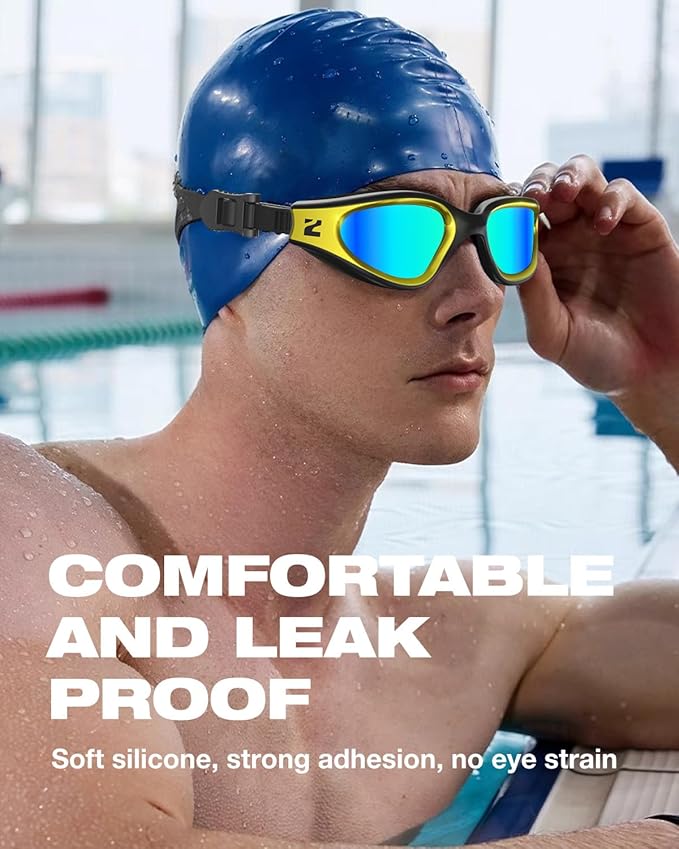 ZIONOR G1 Nava Super Anti-Fog Unisex Swim Goggles Mirror/Bright Smoke Lens-StrideForce Fitness