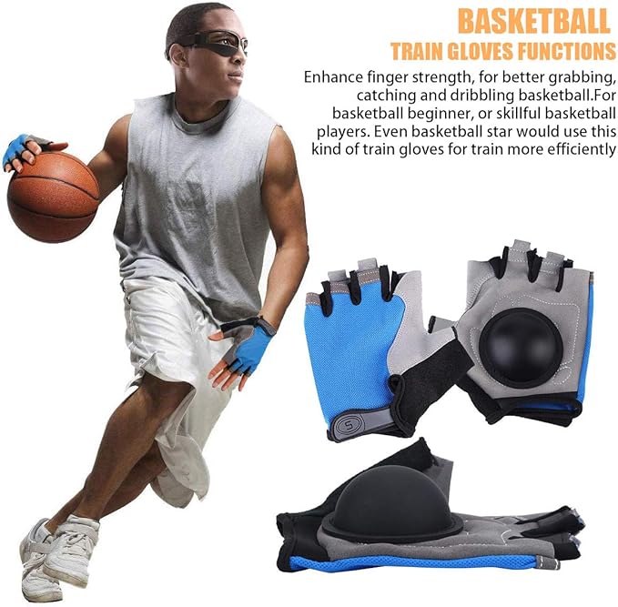 Basketball Dribble Skill Training Assistants,Basketball Dribbling Gloves Finger Training Anti Grip Dribble Gloves for Kids Youth and Adult-StrideForce Fitness